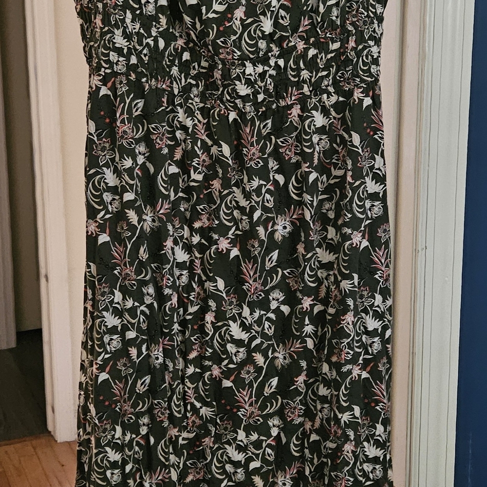 LOFT Black Floral Maxi Dress